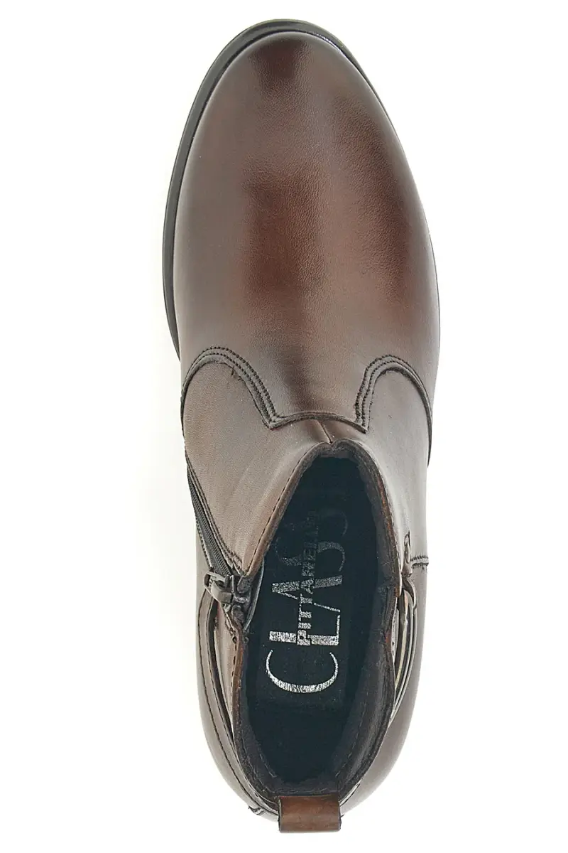 Stivaletti marroni in vera pelle con doppia fibbia Pittarello class 1976 [MARRONE] miniatura 3