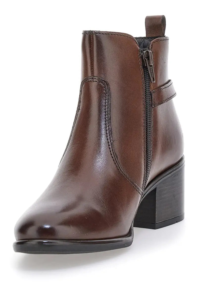 Stivaletti marroni in vera pelle con doppia fibbia Pittarello class 1976 [MARRONE] miniatura 4