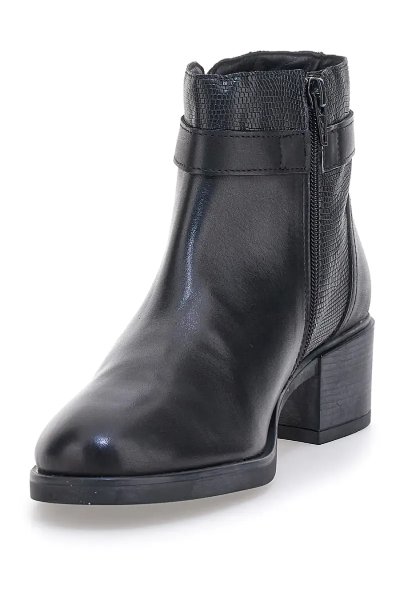 Stivaletti neri in pelle con fibbia laterale Pittarello Class 853065 [NERO] miniatura 3