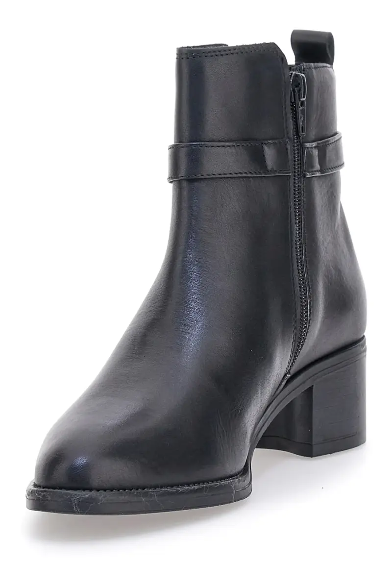 Stivaletti neri in pelle con tacco basso Pittarello Class 852160 [NERO] miniatura 3