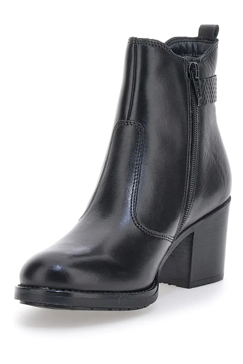 Stivaletti neri in vera pelle con tacco a blocco PITTARELLO CLASS 3047 [NERO] miniatura 3