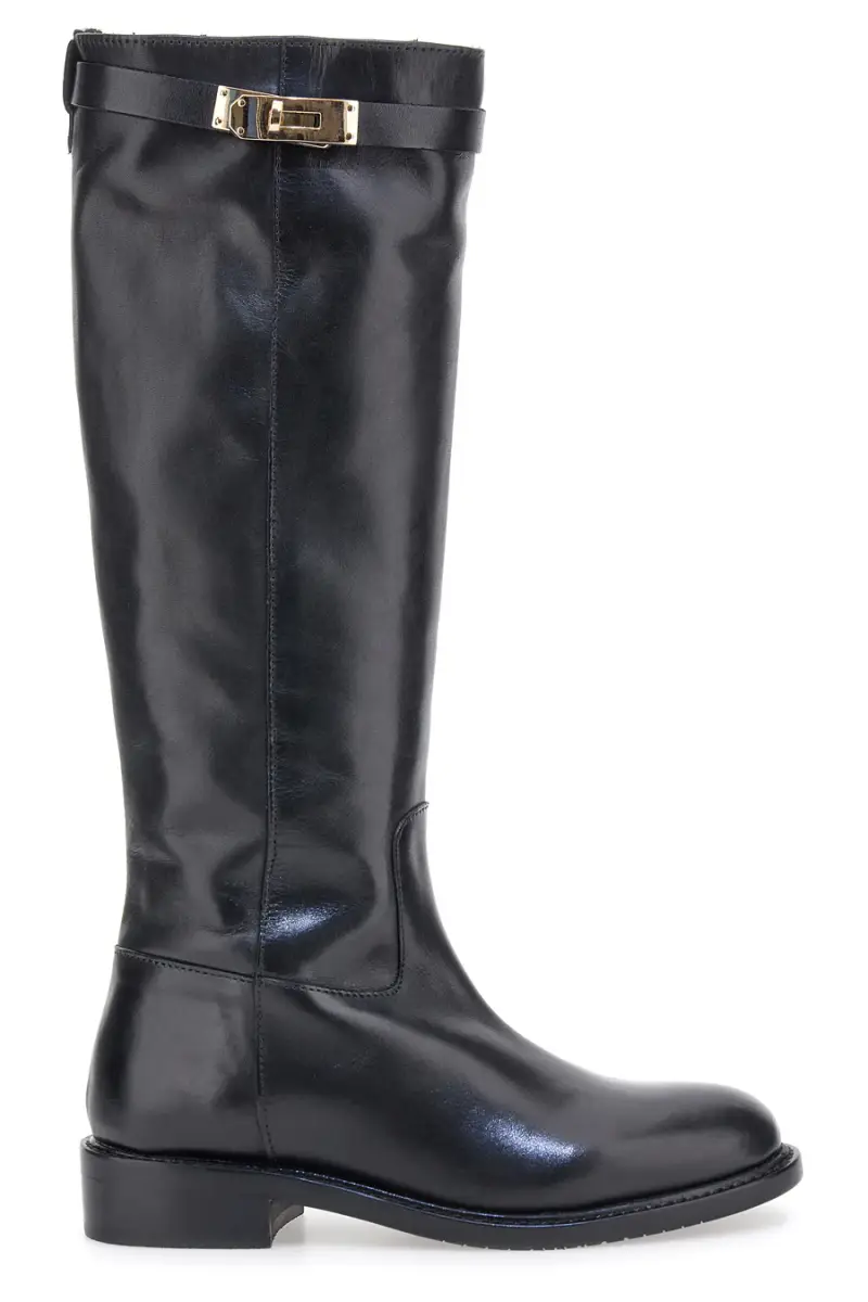 Stivali neri in vera pelle con fibbia dorata Pittarello Class RF24L37M [NERO]