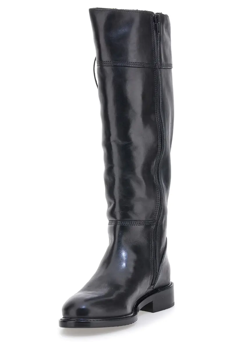 Stivali neri in vera pelle con zip dorata e fibbia Pittarello Class LFL2543 [NERO] miniatura 3