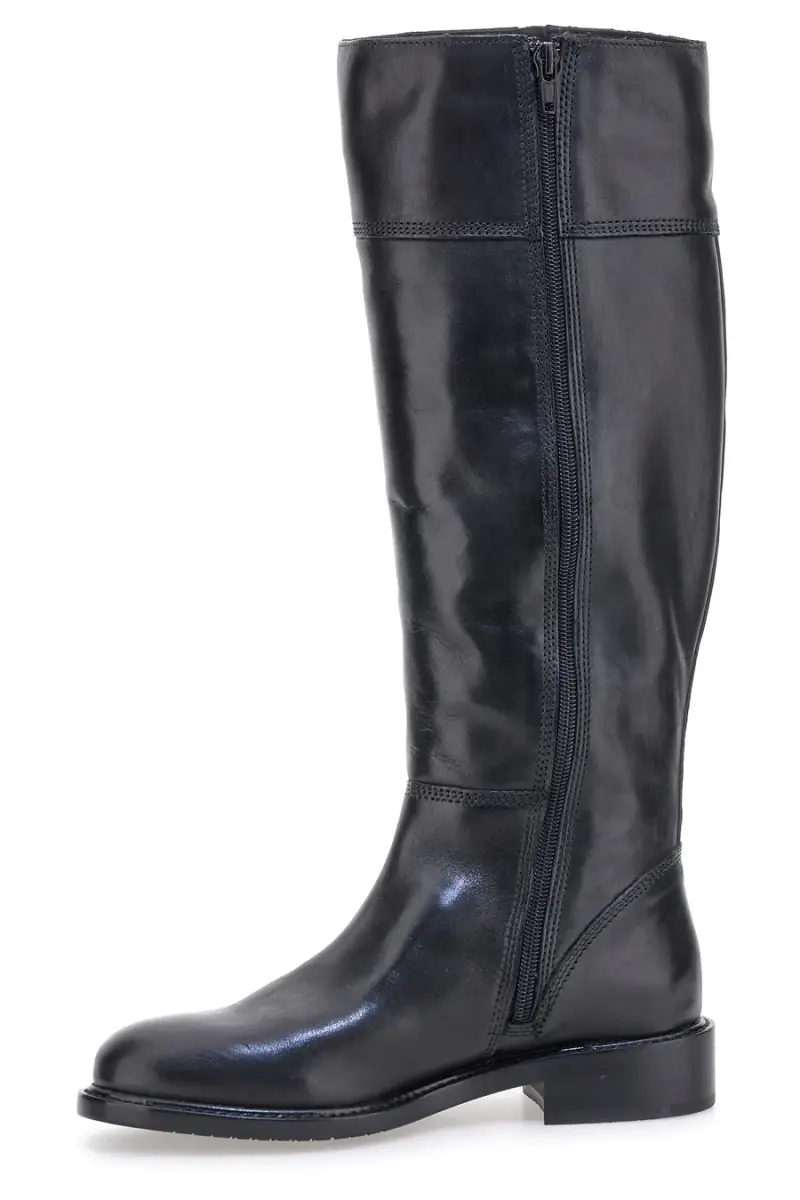 Stivali neri in vera pelle con zip dorata e fibbia Pittarello Class LFL2543 [NERO] miniatura 4