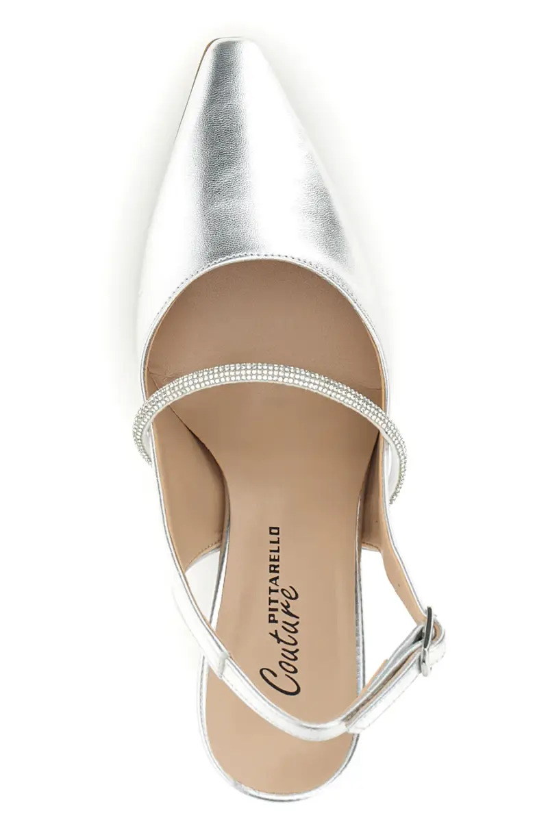 Scarpe slingback argento a punta con cinturino Pittarello couture 8330 [ARGENTO] miniatura 3