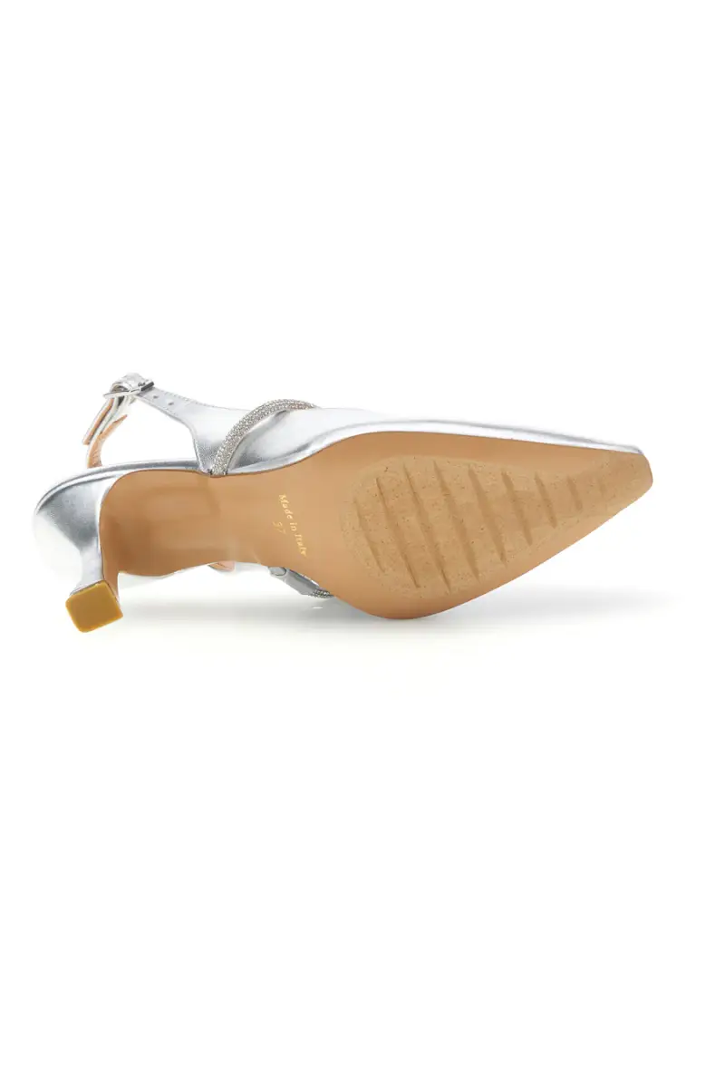 Scarpe slingback argento a punta con cinturino Pittarello couture 8330 [ARGENTO] miniatura 5