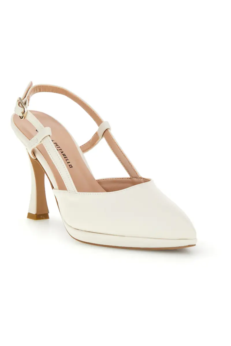 Scarpe slingback panna a punta con cinturini Pittarello couture 1922 [BURRO] miniatura 2