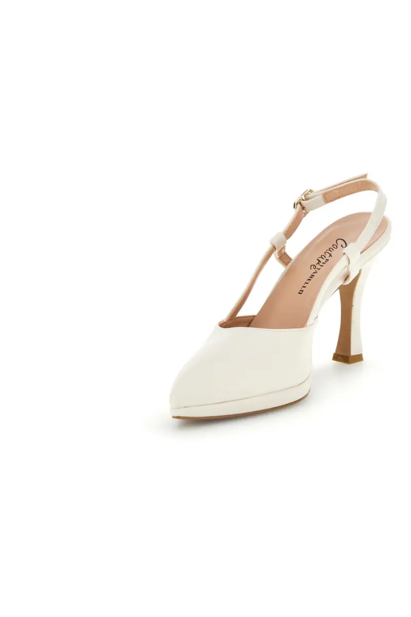 Scarpe slingback panna a punta con cinturini Pittarello couture 1922 [BURRO] miniatura 4