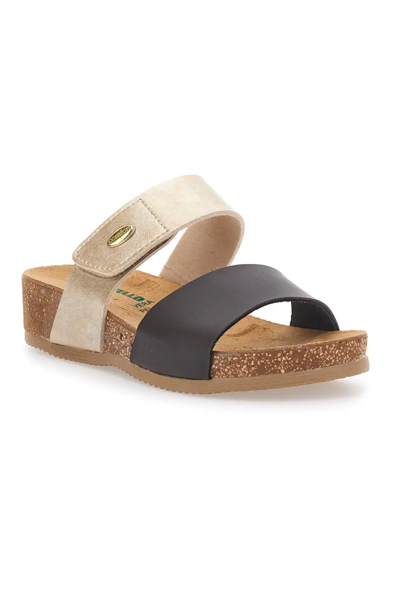 Ciabatte beige e neri con plantare comfort PITTARELLO ECO 293A480SR [PLATINO miniatura 2