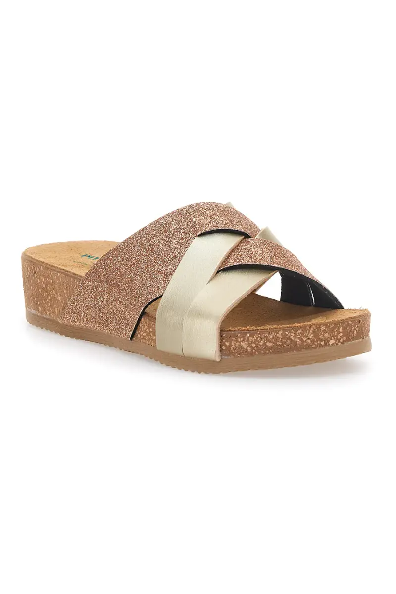 Ciabatte oro rosa glitter con plantare comfort PITTARELLO ECO 293A520SR [PLATINO] miniatura 2