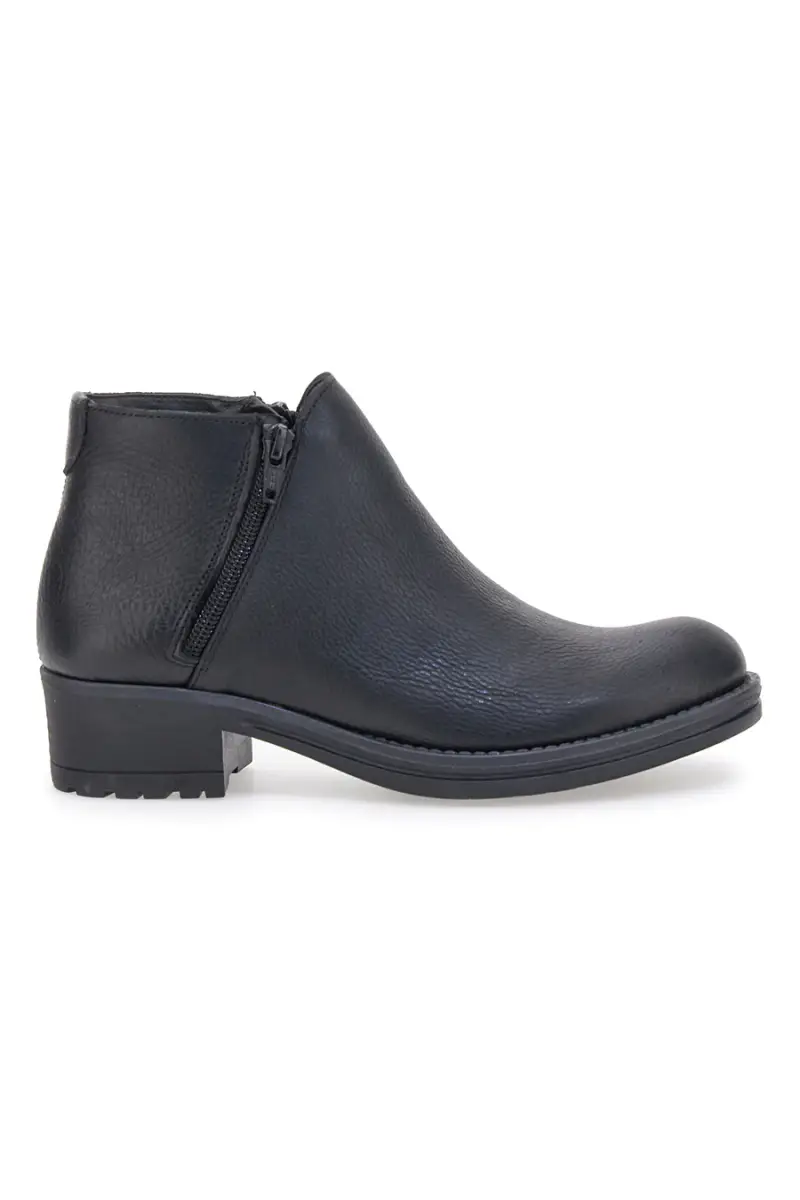 Stivaletti Ankle Boots Neri In Vera Pelle Made In Italy Pittarello Elite N89 [NERO]