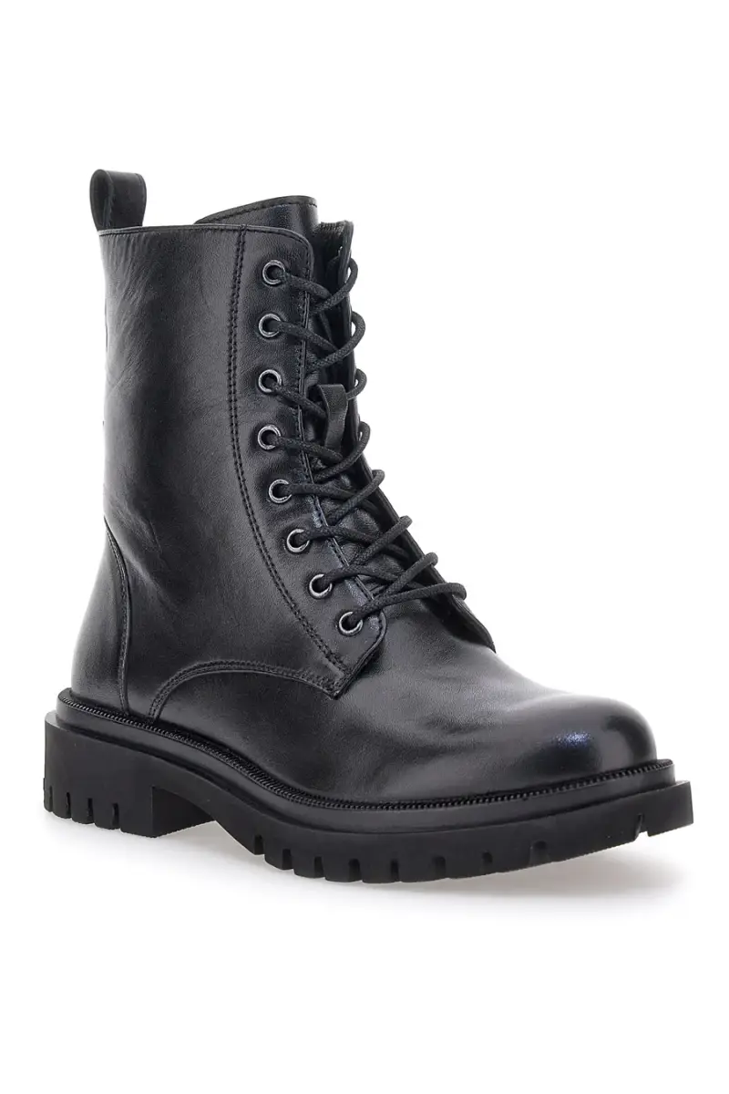 Anfibi neri con suola carrarmato e zip laterale Pittarello Focus KI6193 [NERO] miniatura 2