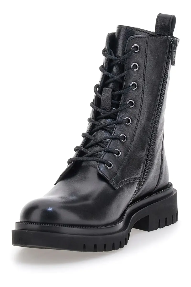 Anfibi neri con suola carrarmato e zip laterale Pittarello Focus KI6193 [NERO] miniatura 3