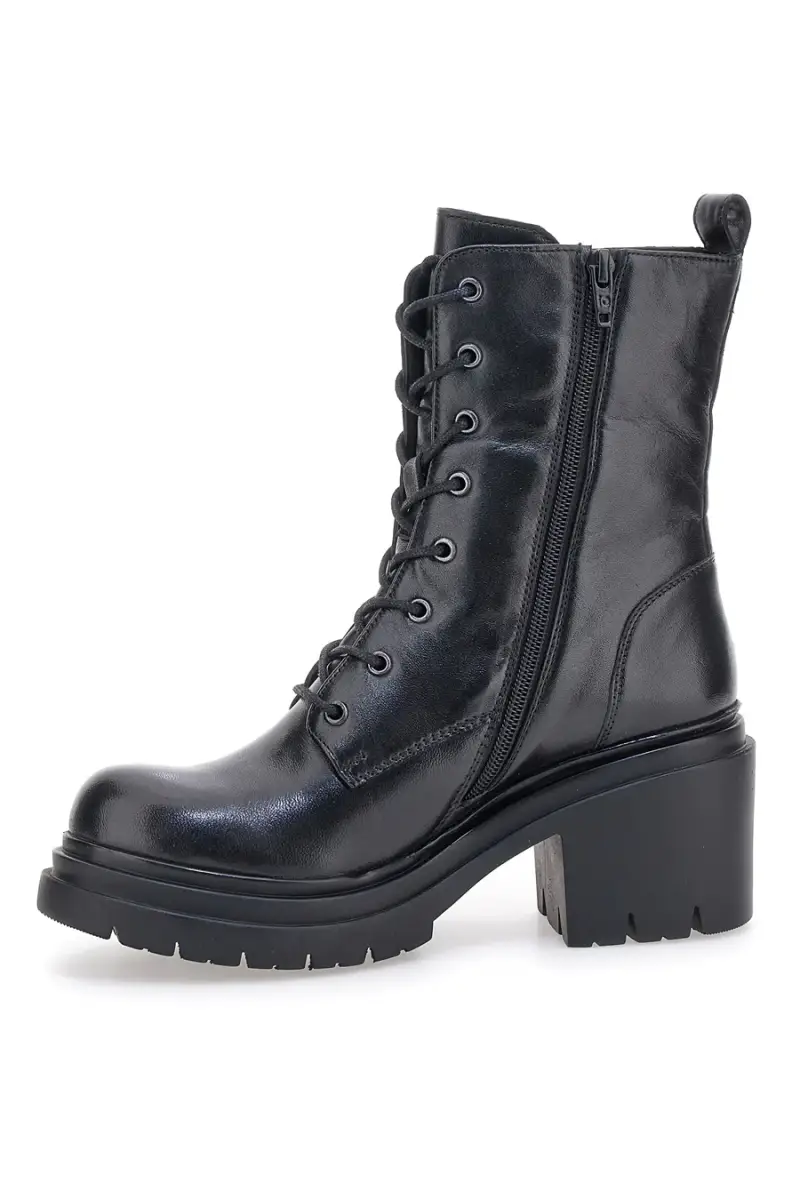 Anfibi neri con tacco largo e chiusura stringata Pittarello Focus KI4040 [NERO] miniatura 4