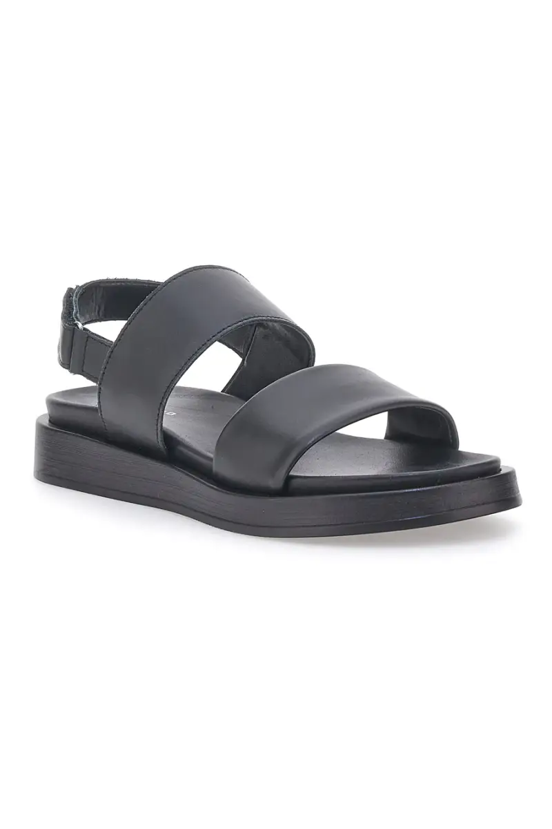 Sandali neri in pelle con doppia fascia e chiusura in velcro Pittarello Focus 28066IN [NERO] miniatura 2