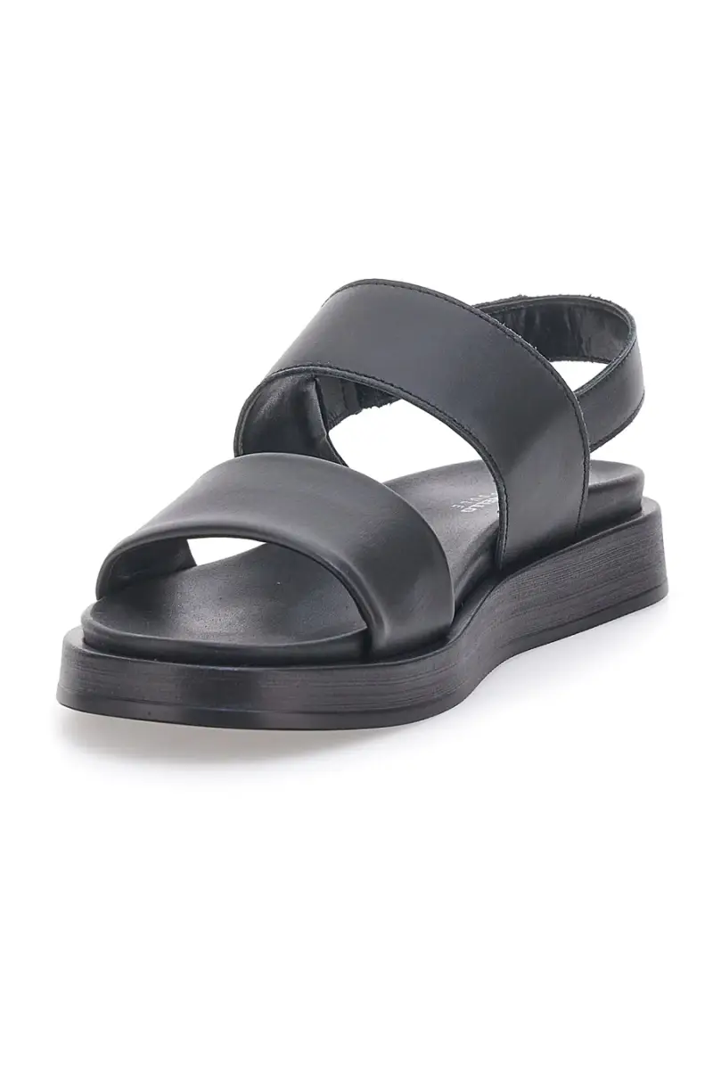 Sandali neri in pelle con doppia fascia e chiusura in velcro Pittarello Focus 28066IN [NERO] miniatura 3