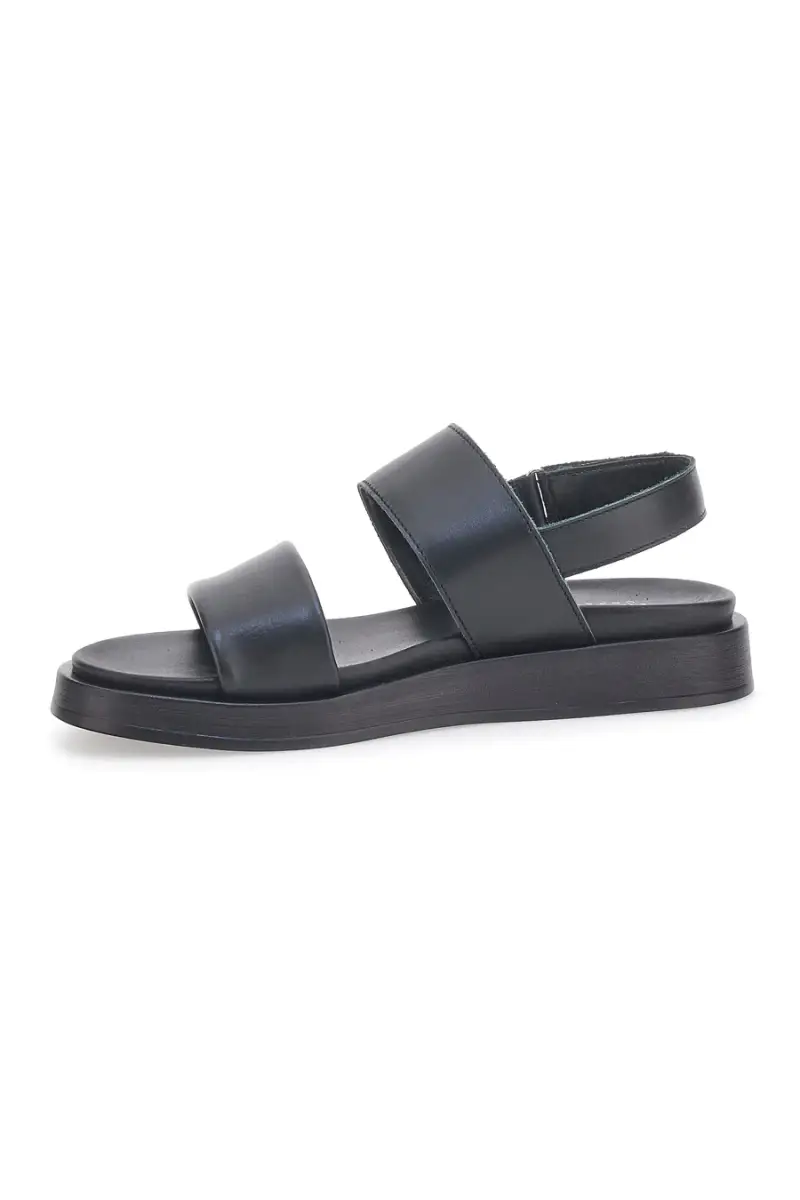 Sandali neri in pelle con doppia fascia e chiusura in velcro Pittarello Focus 28066IN [NERO] miniatura 4