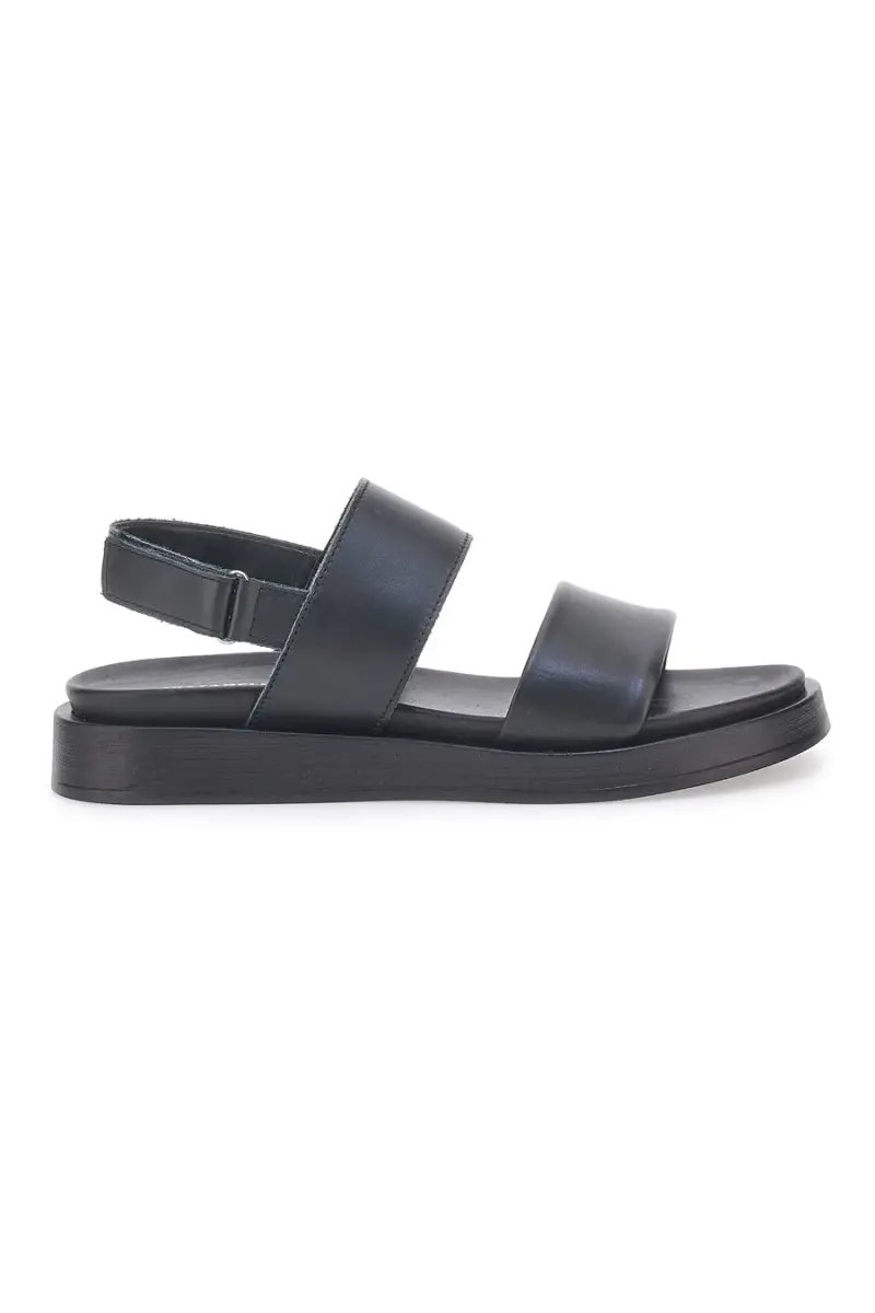 Sandali neri in pelle con doppia fascia e chiusura in velcro Pittarello Focus 28066IN [NERO]