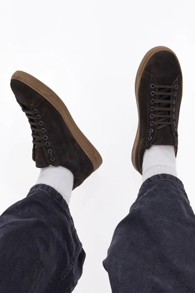 Sneakers in camoscio marrone scuro Made in Italy PITTARELLO FOCUS 3021 [TESTA DI MORO]