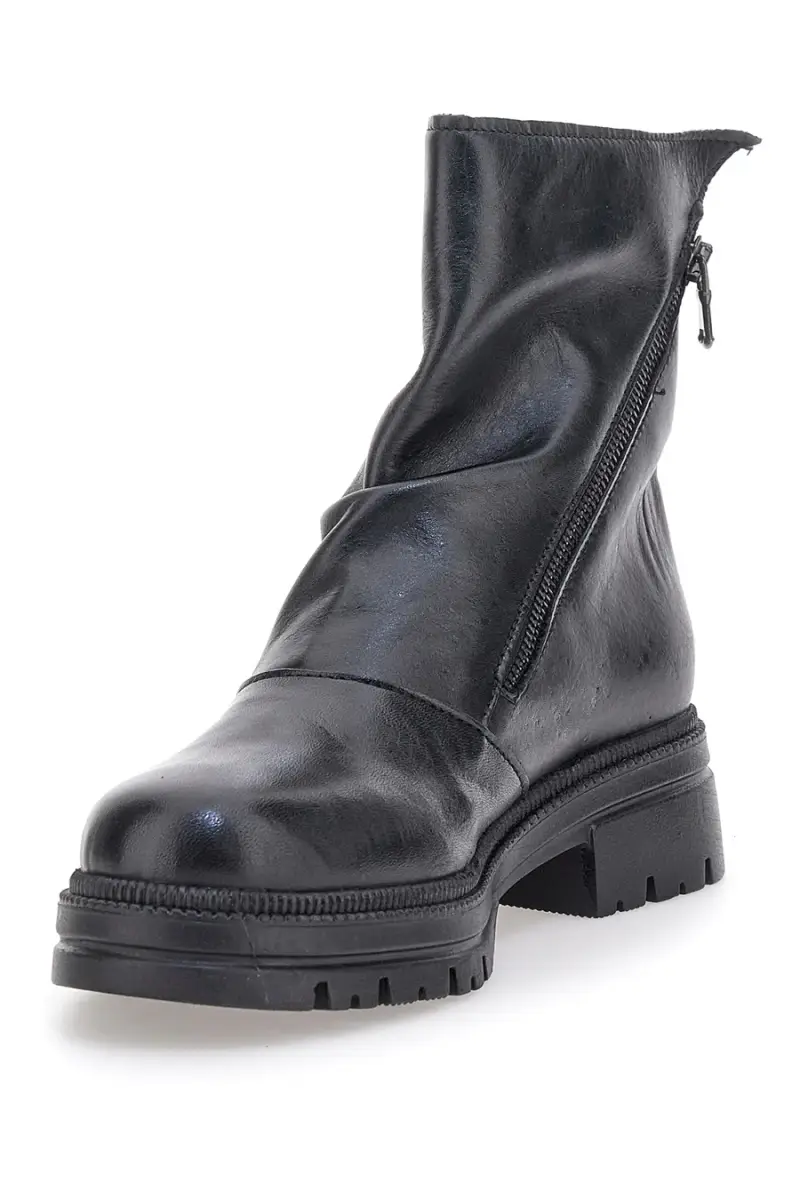 Stivaletti neri in vera pelle con zip diagonale Pittarello focus 1010D [NERO] miniatura 3