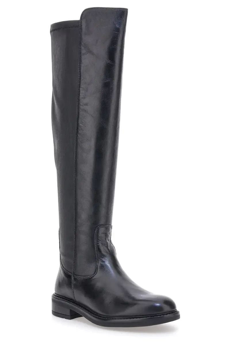 Stivali alti neri con gambale elasticizzato e fondo basso Pittarello Focus KI6036 [NERO] miniatura 2