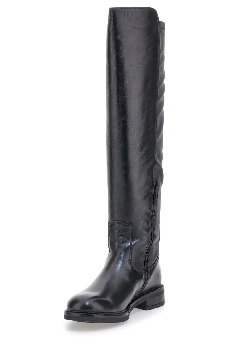 Stivali alti neri con gambale elasticizzato e fondo basso Pittarello Focus KI6036 [NERO] miniatura 3