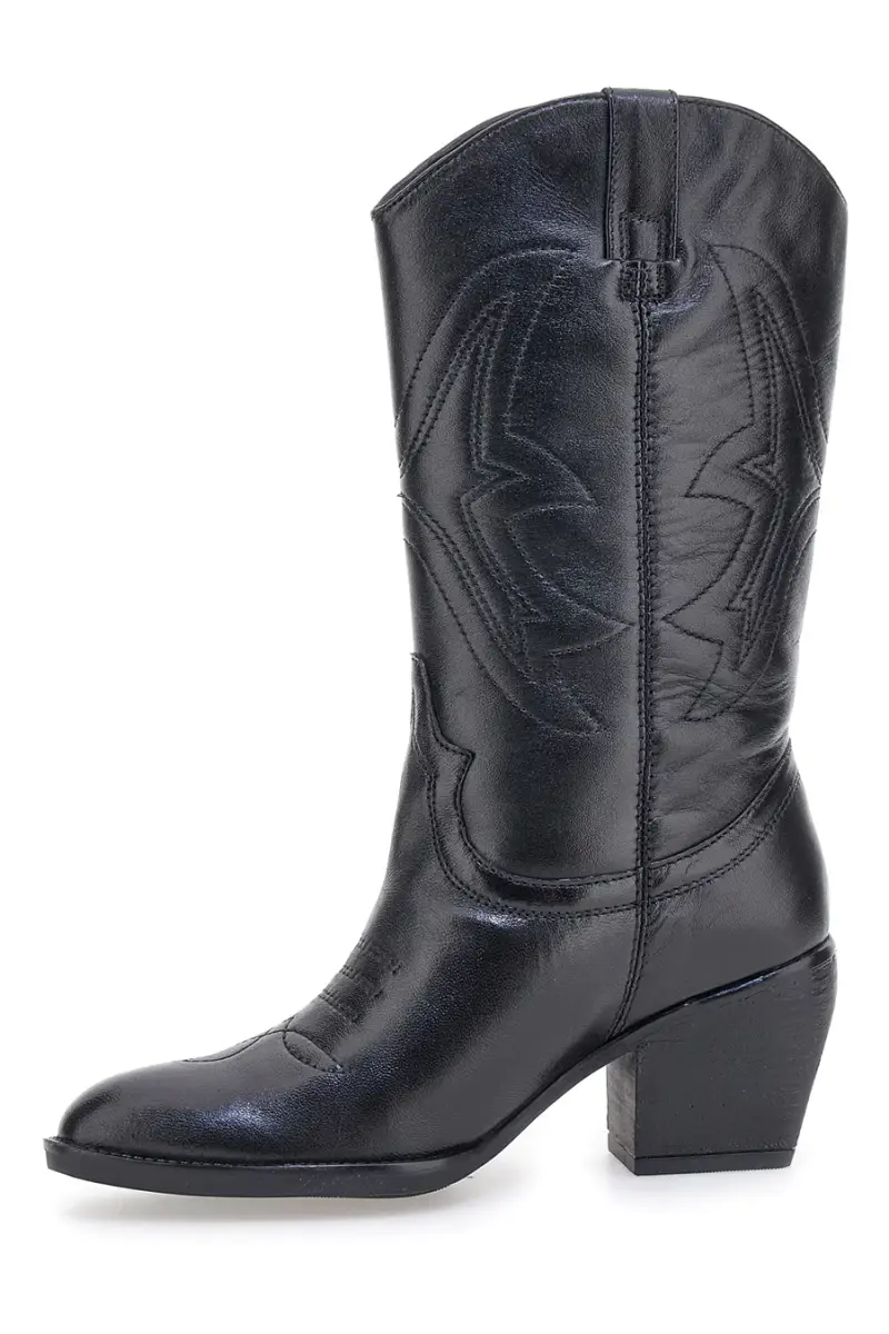 Stivali texani neri in vera pelle con tacco largo Pittarello Focus KI5496 [NERO] miniatura 4