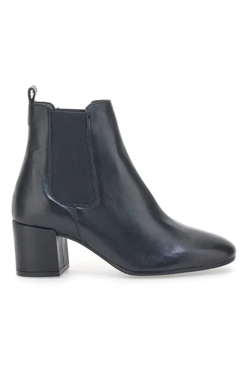 Chelsea Boots con Tacco Pittarello Glam 44225 Nero Vera Pelle [NERO]