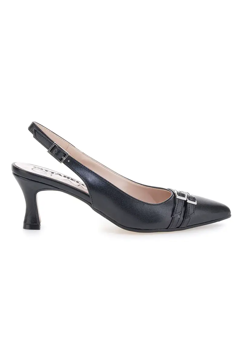 Décolleté da donna nero con fibbie slingback Pittarello Glam 34388 [NERO]