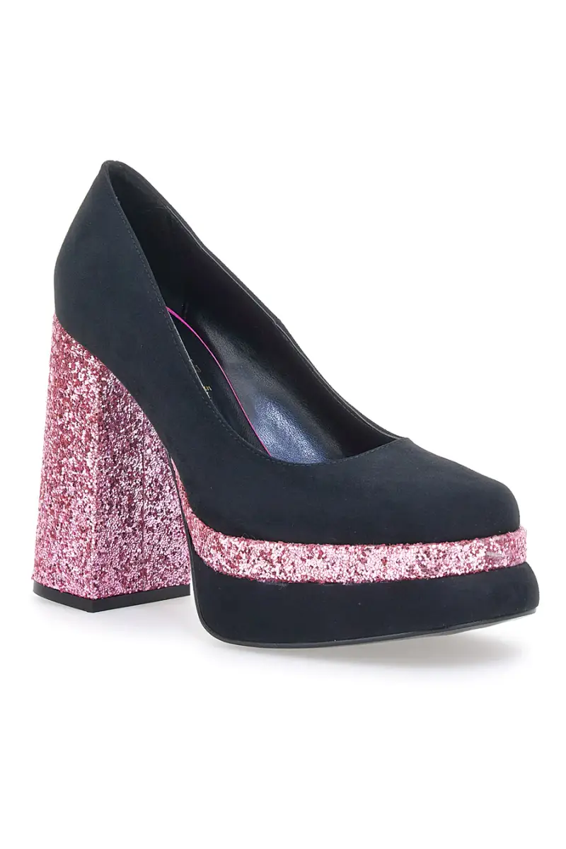 Decollete Platform Pittarello Glam 3336 Nere con Glitter [NERO miniatura 2