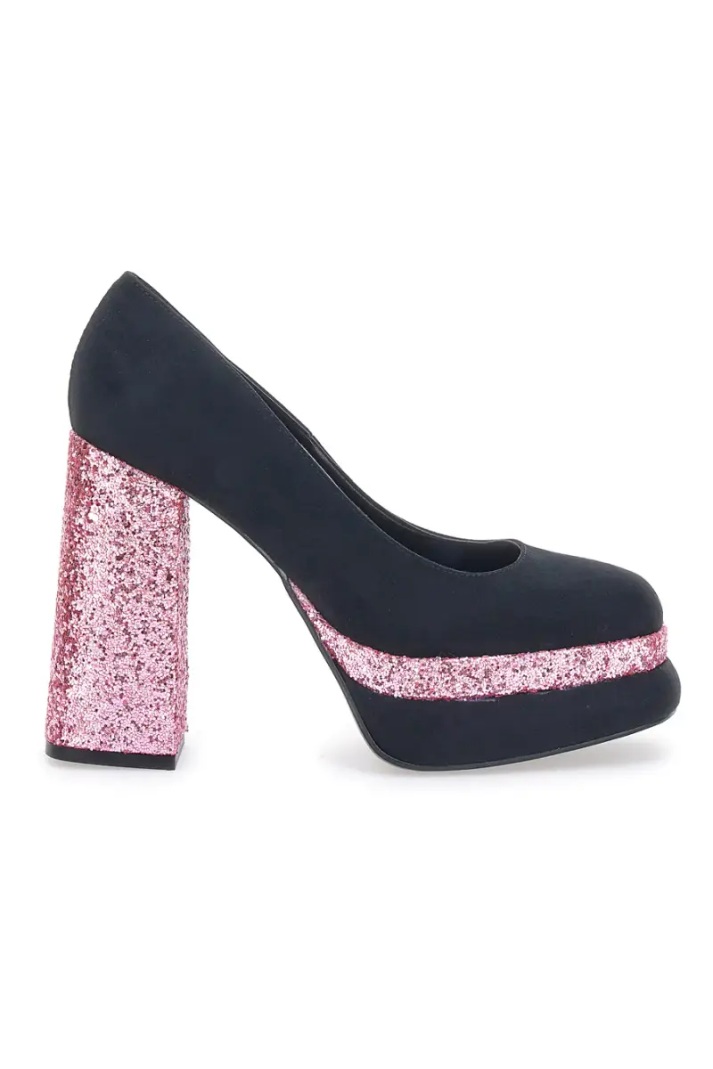 Decollete Platform Pittarello Glam 3336 Nere con Glitter [NERO