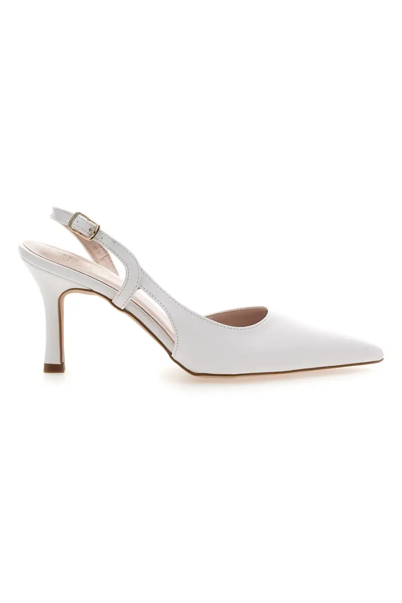 Décolleté slingback bianca con tacco Pittarello Glam 3997 [BIANCO]