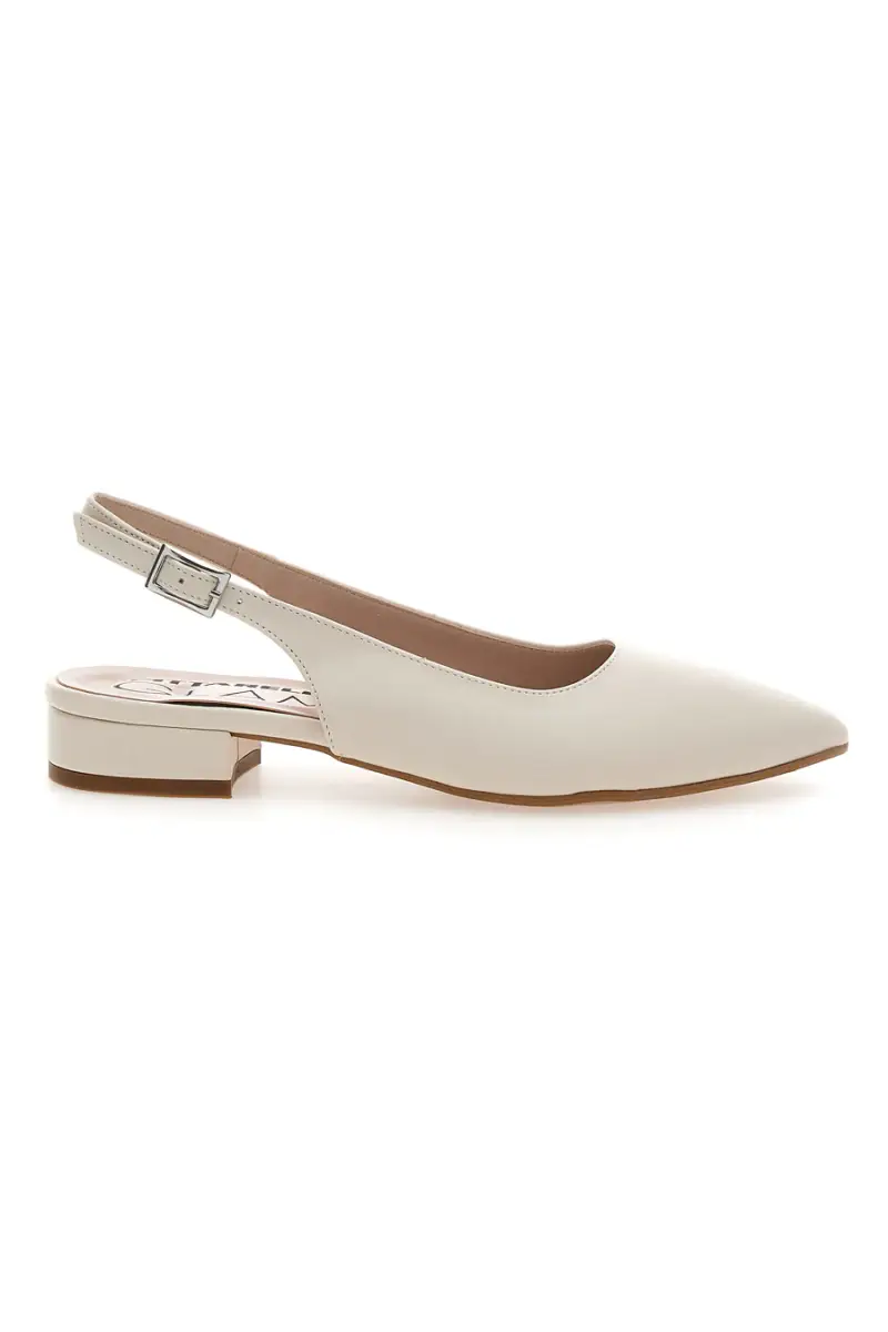 Décolleté slingback panna con tacco basso Pittarello Glam 3883 [PANNA]