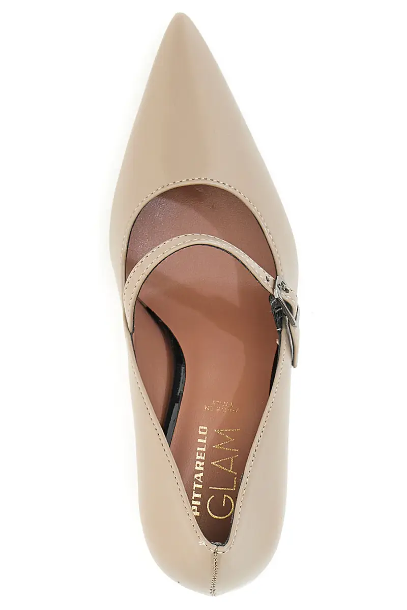 Décolleté tortora con cinturino e tacco a rocchetto Pittarello Glam 3518 Tortora [TORTORA] miniatura 5