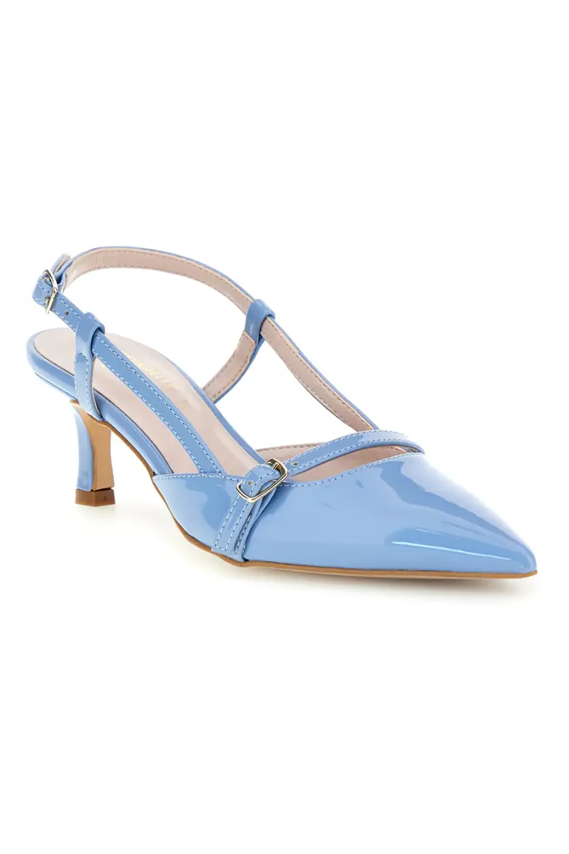 Scarpe slingback azzurre a punta con cinturini Pittarello glam 3790 [AZZURRO] miniatura 3