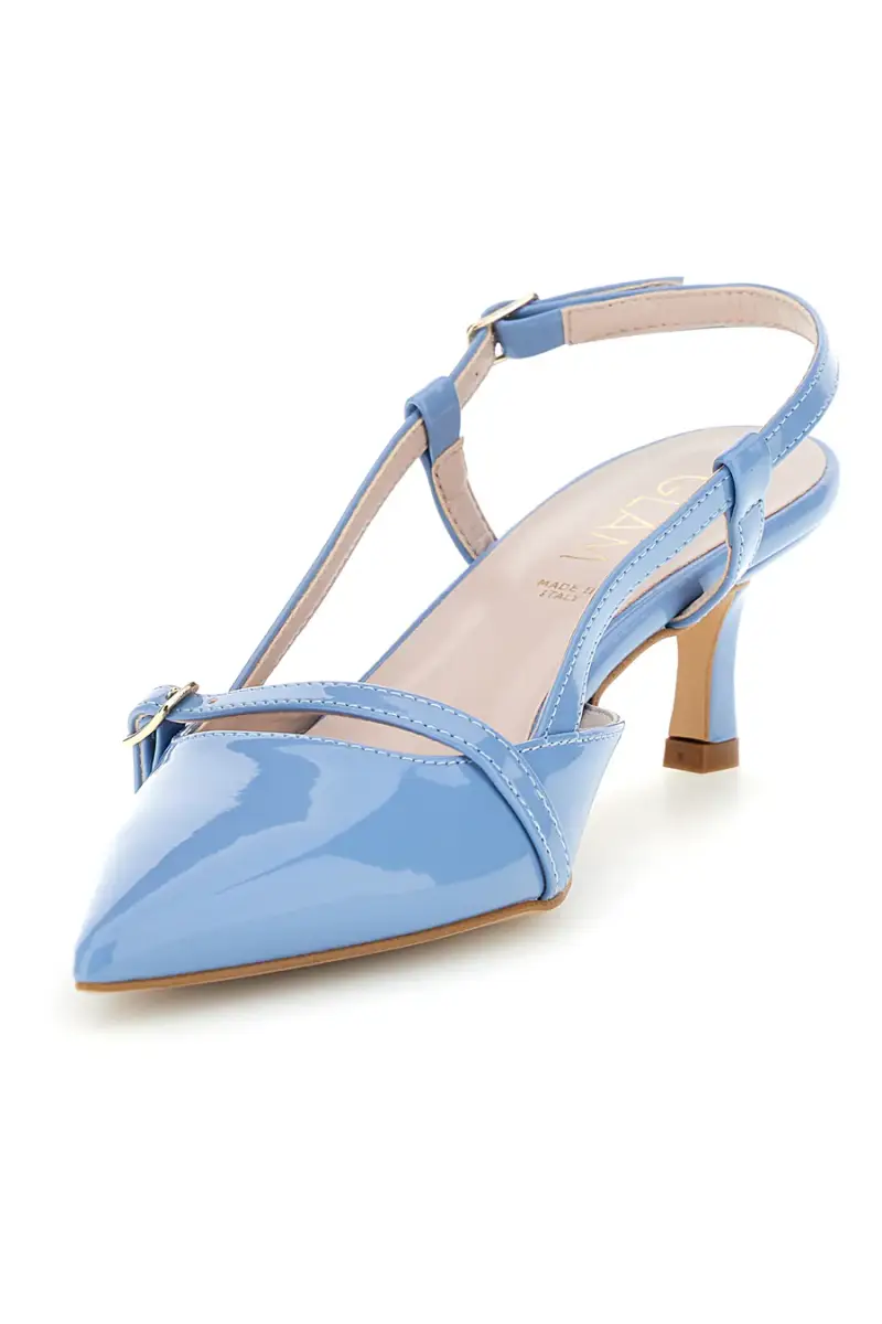 Scarpe slingback azzurre a punta con cinturini Pittarello glam 3790 [AZZURRO] miniatura 4