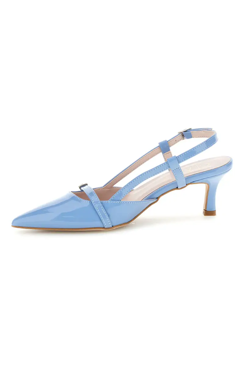 Scarpe slingback azzurre a punta con cinturini Pittarello glam 3790 [AZZURRO] miniatura 5