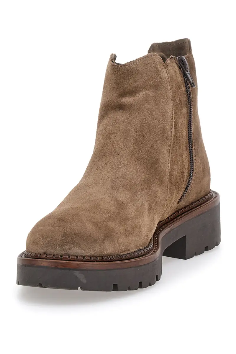 Stivaletti marroni scamosciati in vera pelle con suola carrarmato Pittarello glam 6436019 [TAUPE] miniatura 3