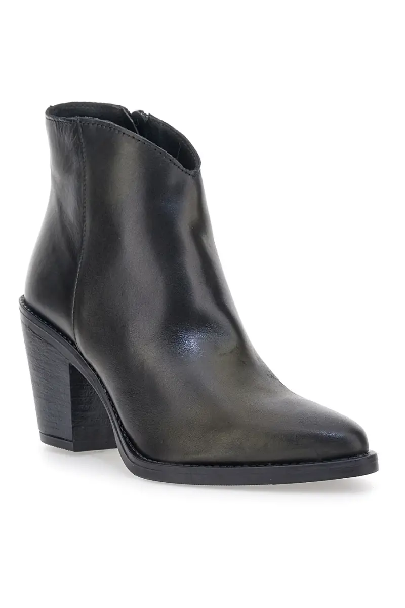 Stivaletti neri in vera pelle con tacco alto squadrato Pittarello glam 6326400 [NERO] miniatura 2