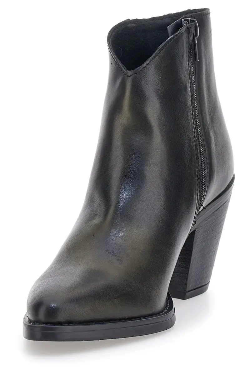 Stivaletti neri in vera pelle con tacco alto squadrato Pittarello glam 6326400 [NERO] miniatura 3