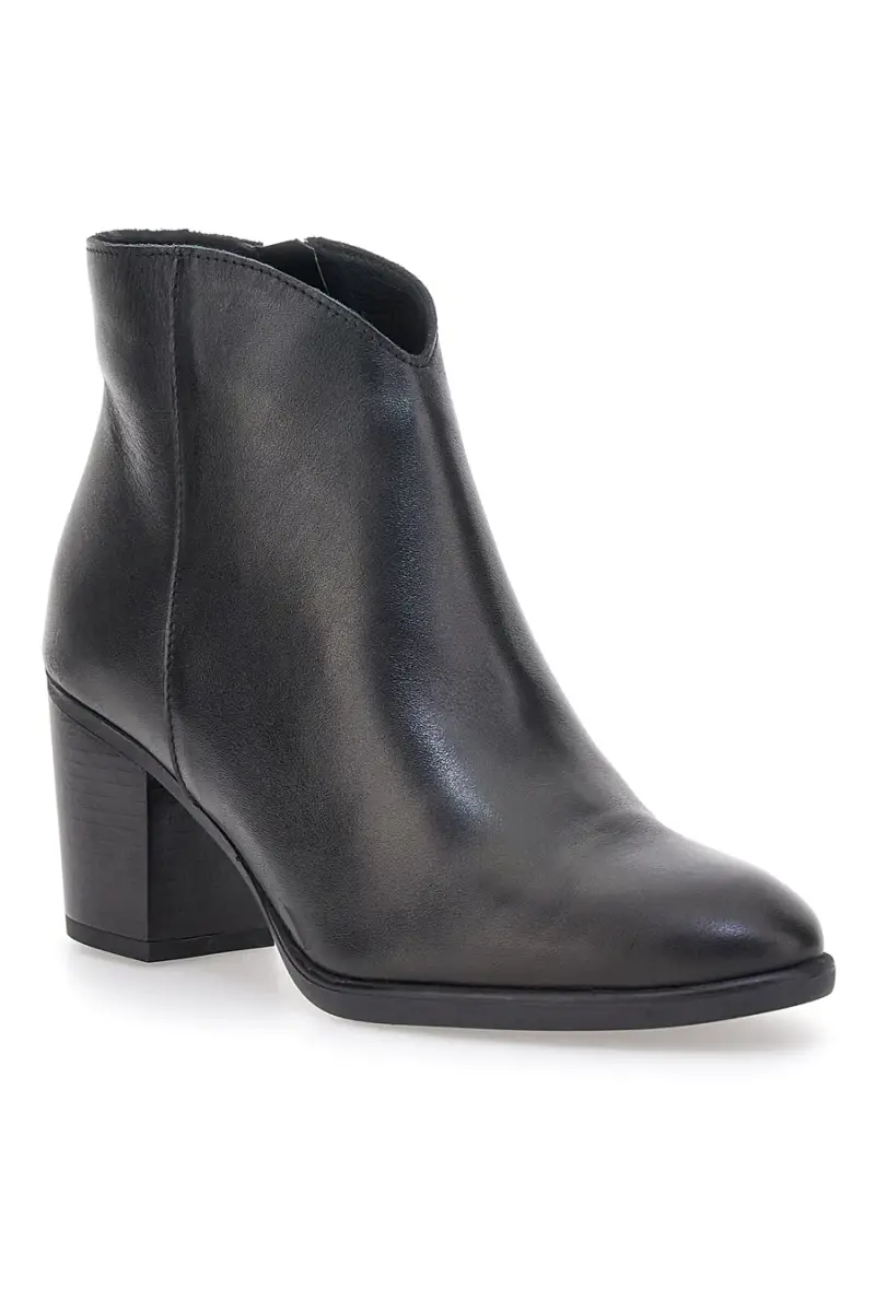 Stivaletti Tronchetti neri in pelle con tacco medio Pittarello Glam 4566400 [NERO] miniatura 2