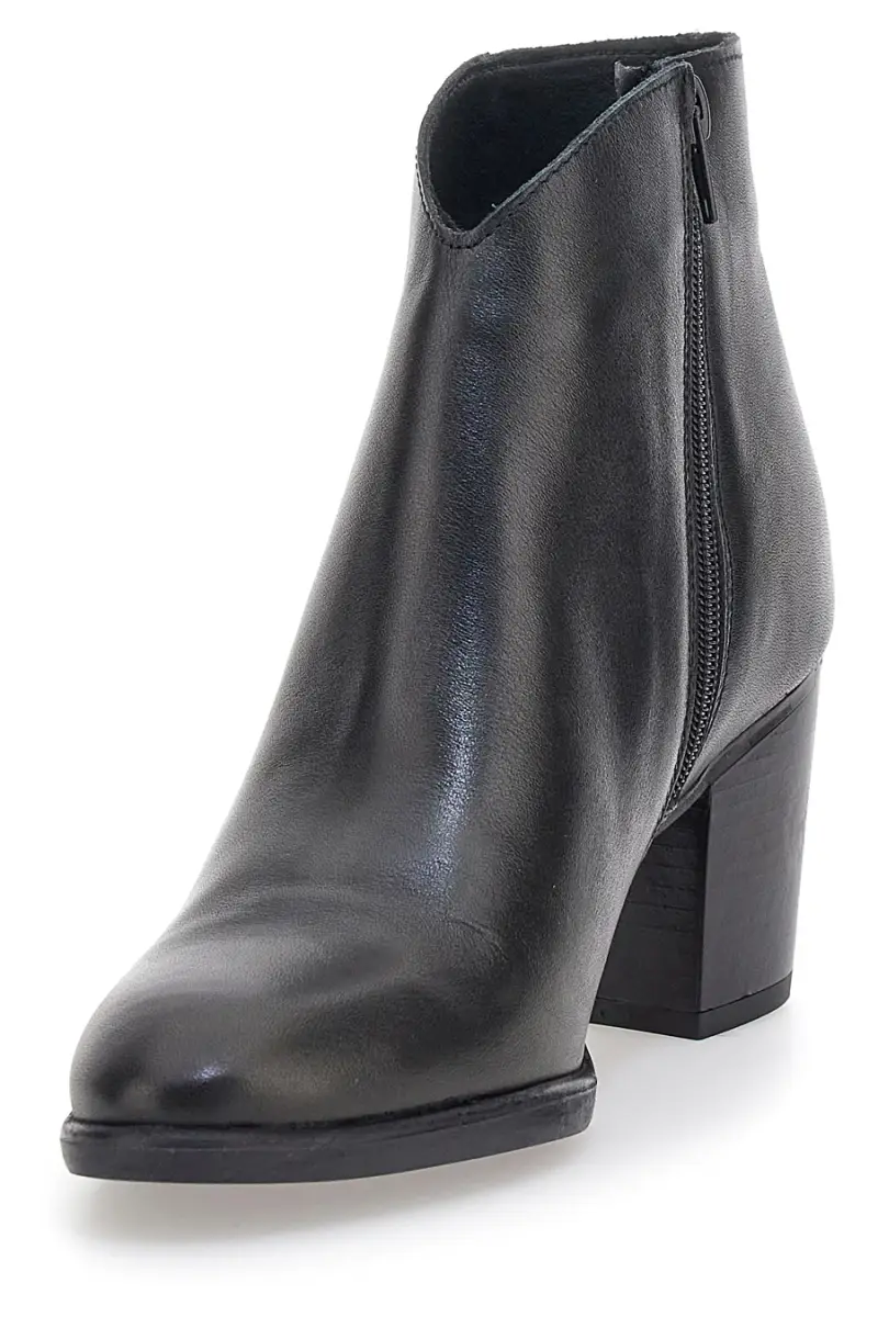 Stivaletti Tronchetti neri in pelle con tacco medio Pittarello Glam 4566400 [NERO] miniatura 4