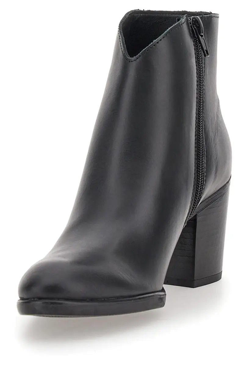 Stivaletto Nero In Vera Pelle con Tacco a Blocco PITTARELLO GLAM 4566400 [NERO] miniatura 3