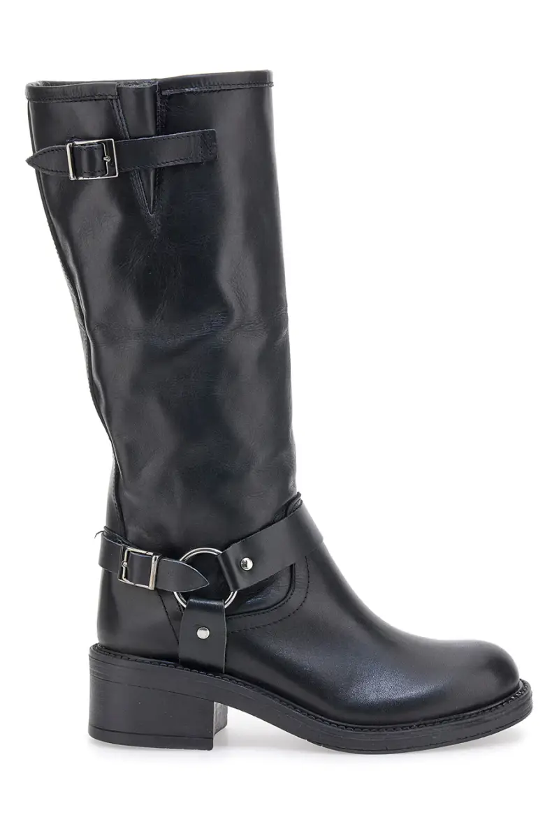 Stivali Neri in Vera Pelle con Fibbia PITTARELLO GLAM 3 [NERO]