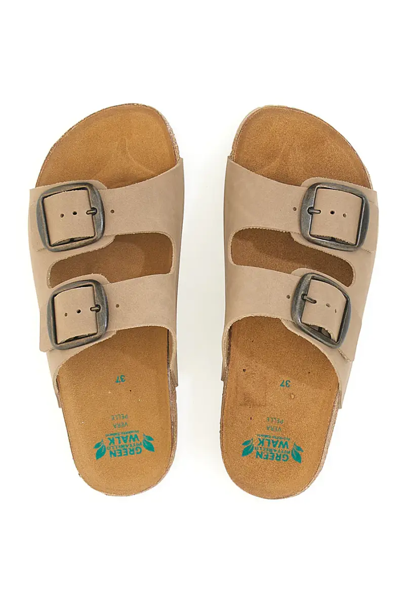 Ciabatte beige doppia fibbia Pittarello Green walk 335CF20630SR [BEIGE] miniatura 3