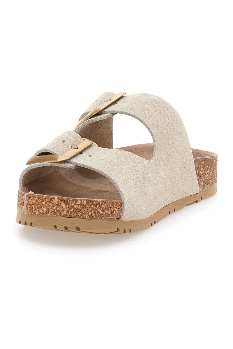 Ciabatte beige neutro doppia fibbia Pittarello Green Walk vegan 335CF20631S [NEUTRO] miniatura 3