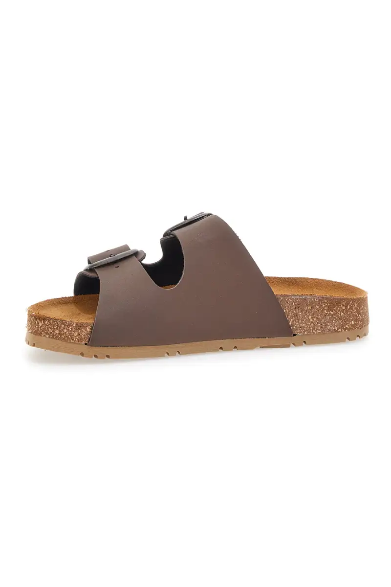 Ciabatte marroni doppia fibbia sottopiede in pelle suola antiscivolo Pittarello Green walk 335CF20630SR [MARRONE] miniatura 4