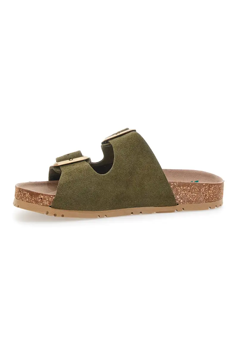 Ciabatte verdi oliva doppia fibbia suola antiscivolo Pittarello Green Walk vegan 335CF20631S [VERDE] miniatura 4