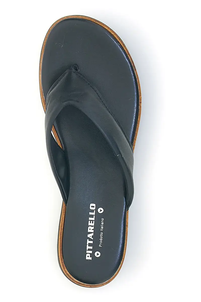 Infradito Neri in vera pelle Made in Italy Pittarello 66470811 [NERO] miniatura 3