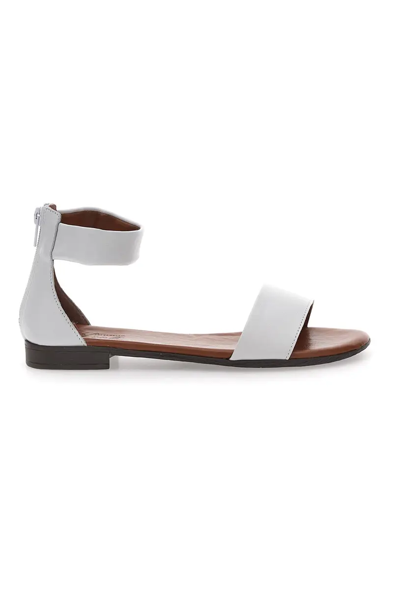 Sandali Bassi Bianchi con Cinturino alla Caviglia Pittarello Look 225495 [BIANCO]